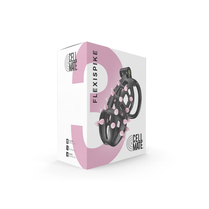 Cellmate - FlexiSpike - Kuisheidskooi - Peniskooi - Met Roze of Zwarte Spikes - Maat 3-Erotiekvoordeel.nl