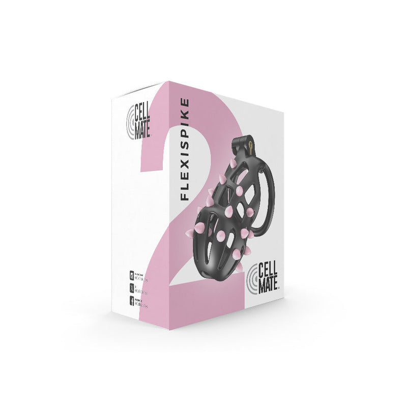 Cellmate - FlexiSpike - Chastity Cage - Penis Cage - With Pink or Black Spikes - Size 2-Erotiekvoordeel.nl