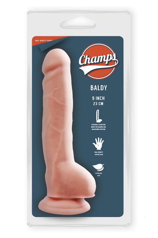 Champs - Baldy - Dual Density Dildo - 23 x 4 cm - Lichte Huidskleur-Erotiekvoordeel.nl