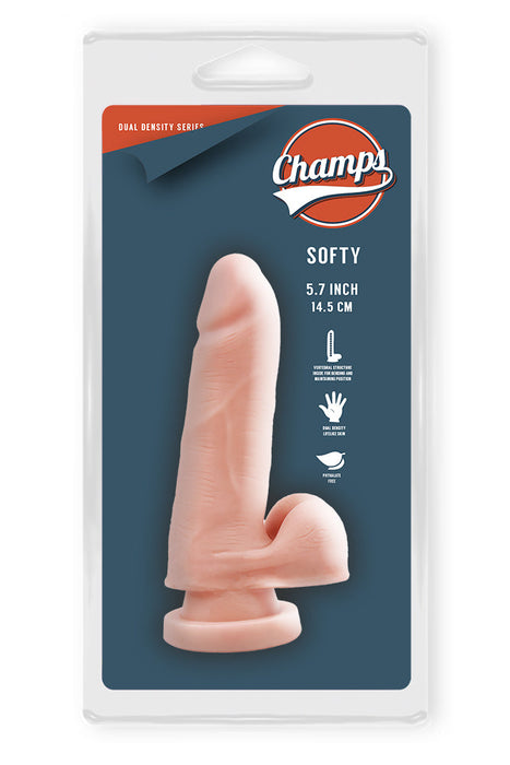 Champs - Softy - Dual Density Dildo - 14.5 x 3 cm - Lichte Huidskleur-Erotiekvoordeel.nl