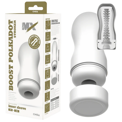 Chisa - Boost Polkadot - Masturbador tipo stroker - Blanco-Erotiekvoordeel.nl