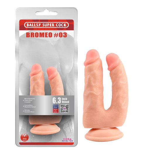 Chisa - Podwójny Dildo Z Przyssawką - Bromeo - Jasny Odcień Skóry - Erotiekvoordeel.nl