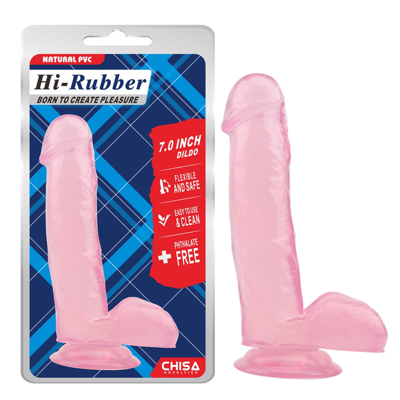 Chisa - Hi-Rubber - Dildo mit Saugnapf - 17,5 cm - Rosa - Erotiekvoordeel.nl