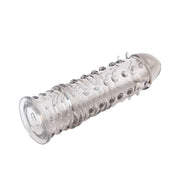 Chisa - Swirls - Geribbelde Penis Sleeve - Grijs Transparant-Erotiekvoordeel.nl