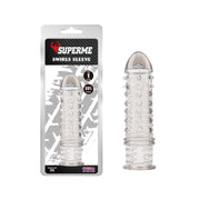 Chisa - Swirls - Geribbelde Penis Sleeve - Grijs Transparant-Erotiekvoordeel.nl