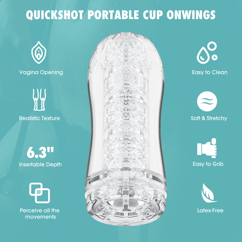 Chisa - Quickshot Portable Cup - Onwings - Cup Masturbator - Transparant-Erotiekvoordeel.nl