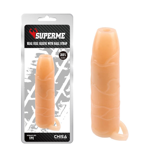 Chisa - Funda para el pene Real Feel con correa para testículos y parte superior abierta - Erotiekvoordeel.nl