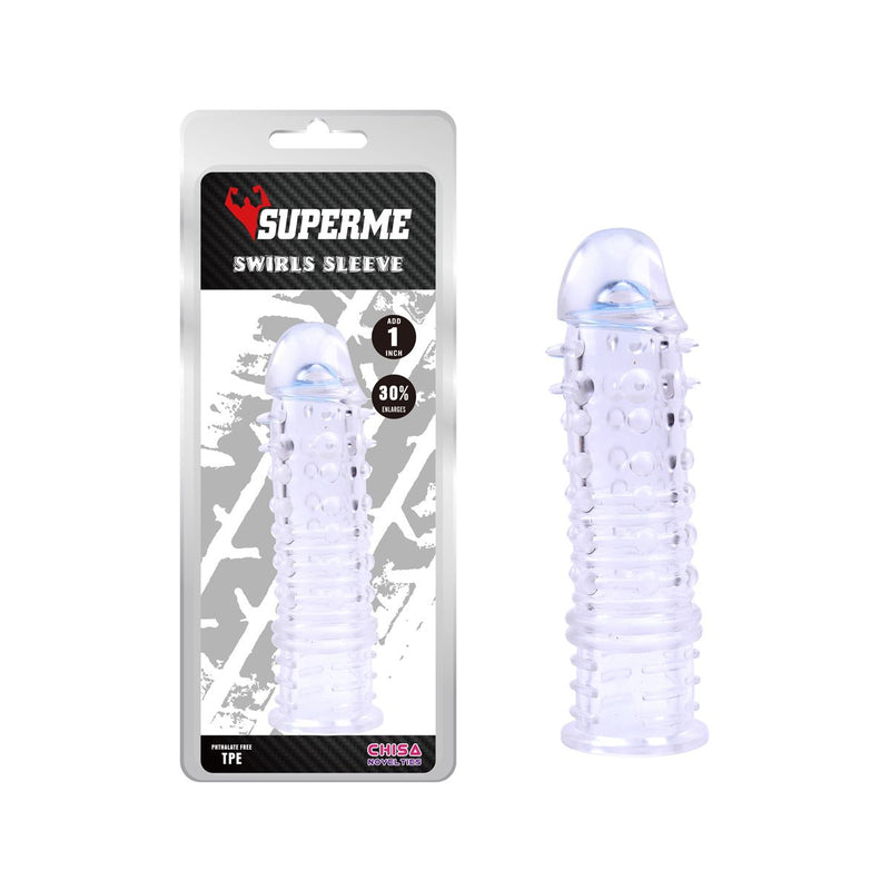 Chisa - Swirls - Funda para el pene acanalada - Transparente - Erotiekvoordeel.nl