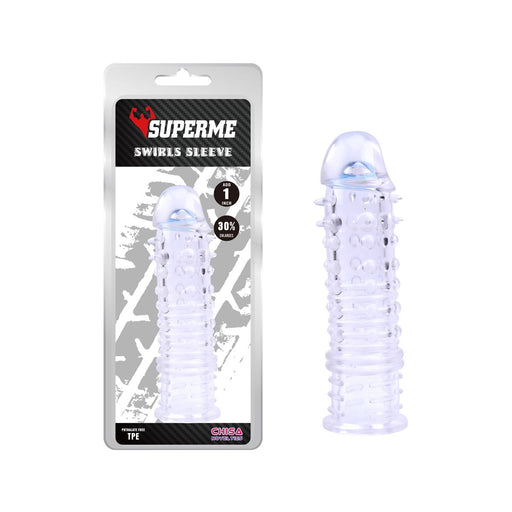 Chisa - Swirls - Funda para el pene acanalada - Transparente - Erotiekvoordeel.nl