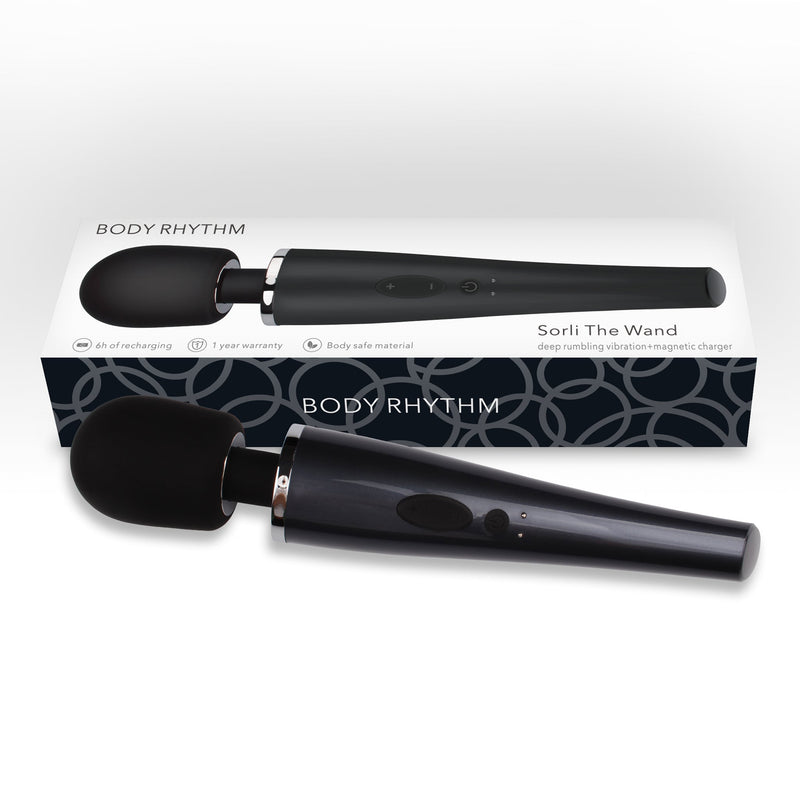 Chisa Toys - Sorli Magic Wand - Vibrador de varita recargable - Negro-Erotiekvoordeel.nl