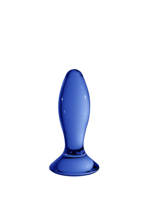 Chrystalino - Glazen Buttplug - Blauw - 11,5 cm-Erotiekvoordeel.nl