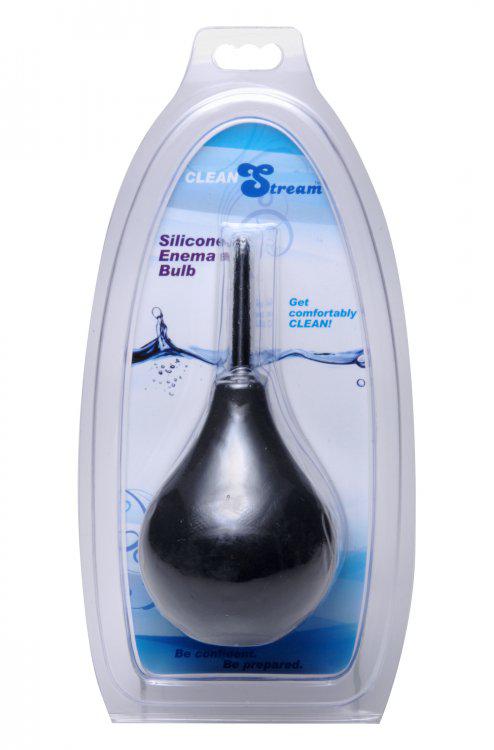 Cleanstream - Anaal Douche Met Ballon Reservoir En Dunne Tip - Zwart-Erotiekvoordeel.nl