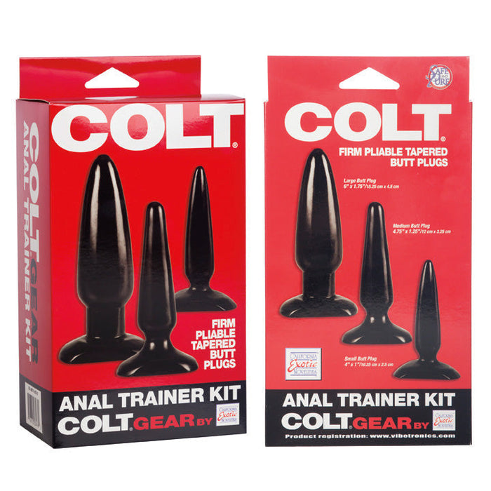 Colt - Anal Trainer Kit - Buttplug Set - 3 stuks - Zwart-Erotiekvoordeel.nl