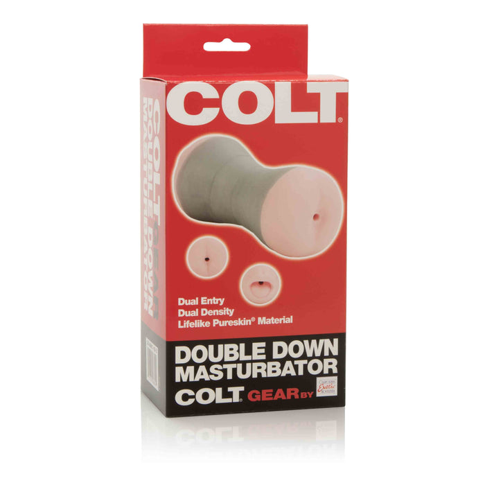 Colt - Double Down Masturbator - Dubbelzijdige Masturbator - Anus/Mond - Lichte Huidskleur-Erotiekvoordeel.nl