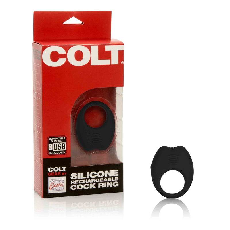 Colt - Rechargeable Cock Ring - Black - Inner Diameter 3.25 cm - Siliconen-Erotiekvoordeel.nl