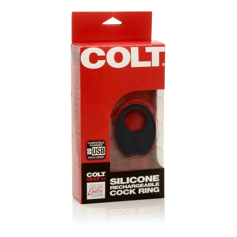 Colt - Rechargeable Cock Ring - Black - Inner Diameter 3.25 cm - Silicone - Erotiekvoordeel.nl