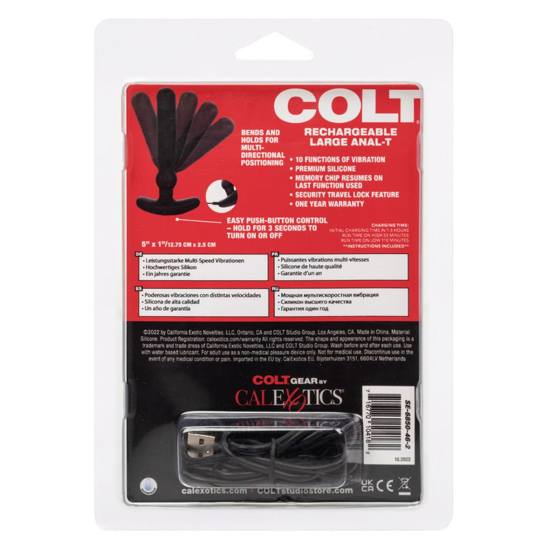 Colt - Large Anal-T ricaricabile - Plug anale vibrante - Nero - Erotiekvoordeel.nl