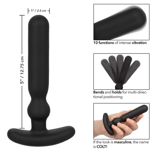Colt - Large Anal-T ricaricabile - Plug anale vibrante - Nero - Erotiekvoordeel.nl
