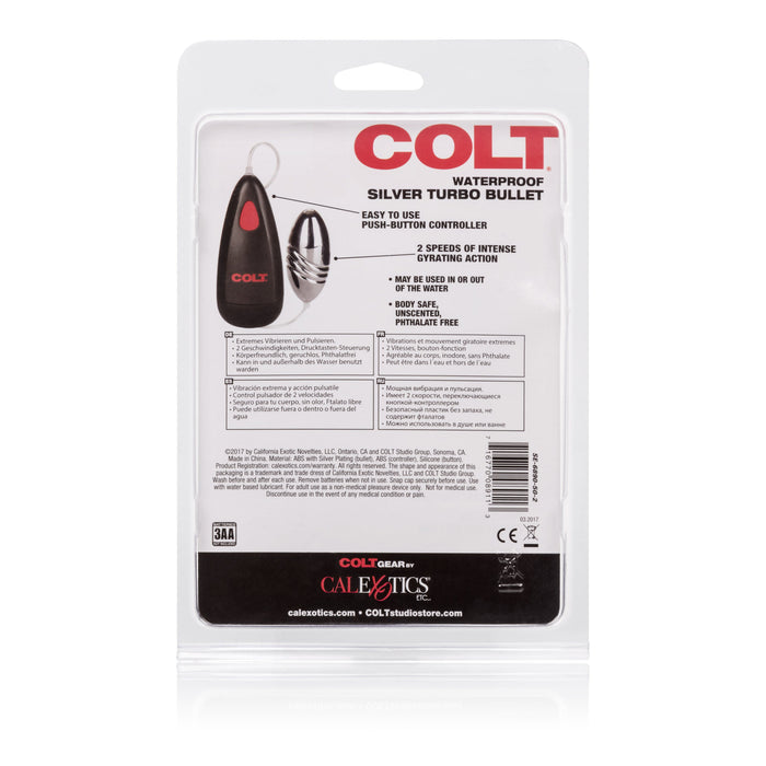 Colt - Waterproof Turbo Vibrerend Eitje - Zilver-Erotiekvoordeel.nl