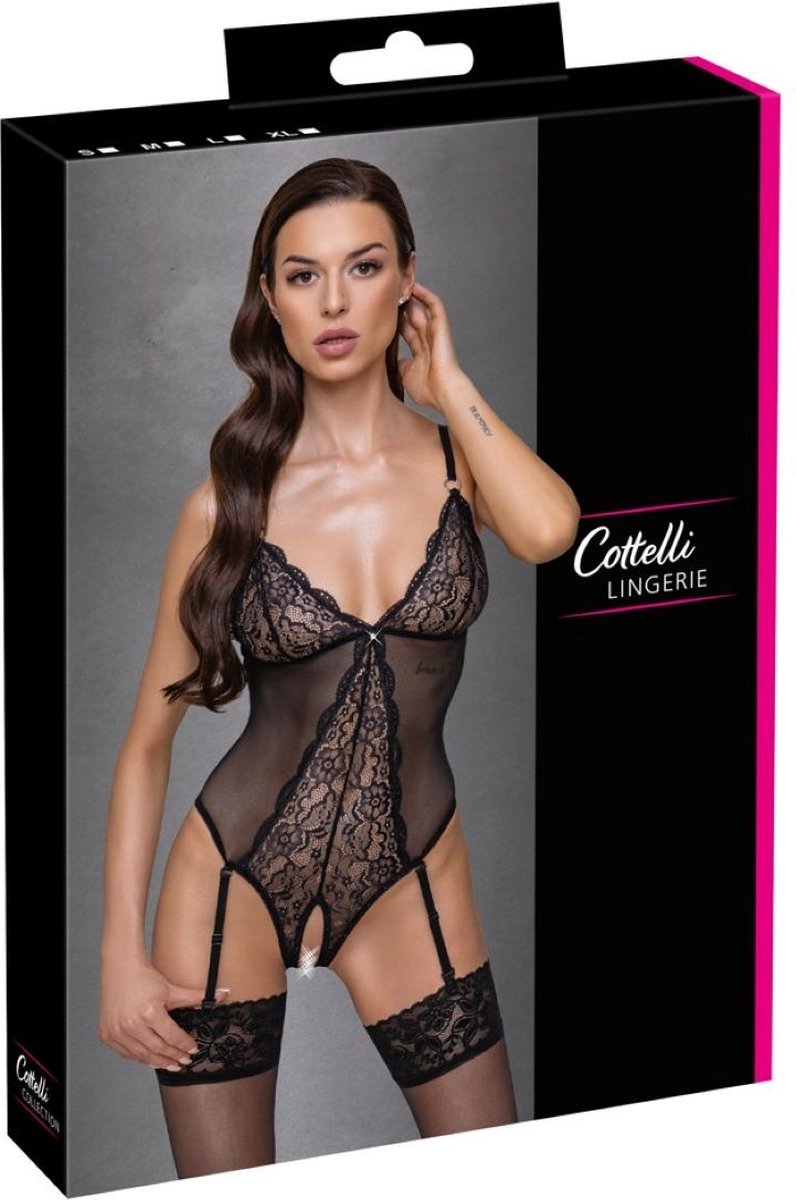 Cottelli Collection - Body ohne Schritt - Schwarz - L - Erotiekvoordeel.nl
