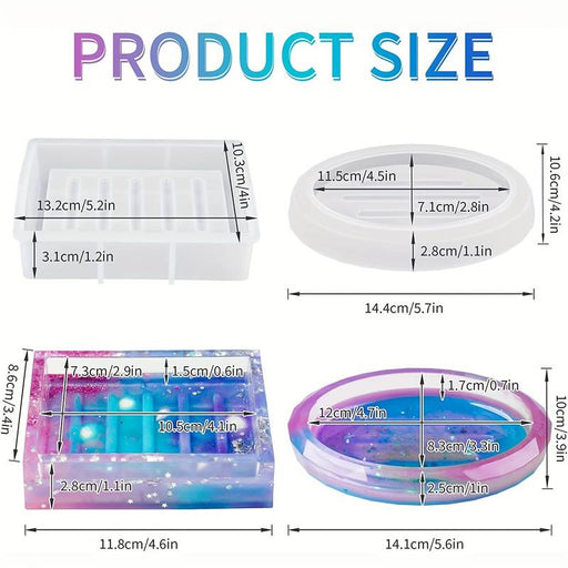 Craftylicious - Siliconen mal - Epoxy - Resin - Jesmonite - Gietbeton - Zeepbakje Rechthoek-Erotiekvoordeel.nl