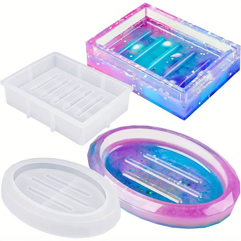 Craftylicious - Siliconen mal - Epoxy - Resin - Jesmonite - Gietbeton - Zeepbakje Rechthoek-Erotiekvoordeel.nl