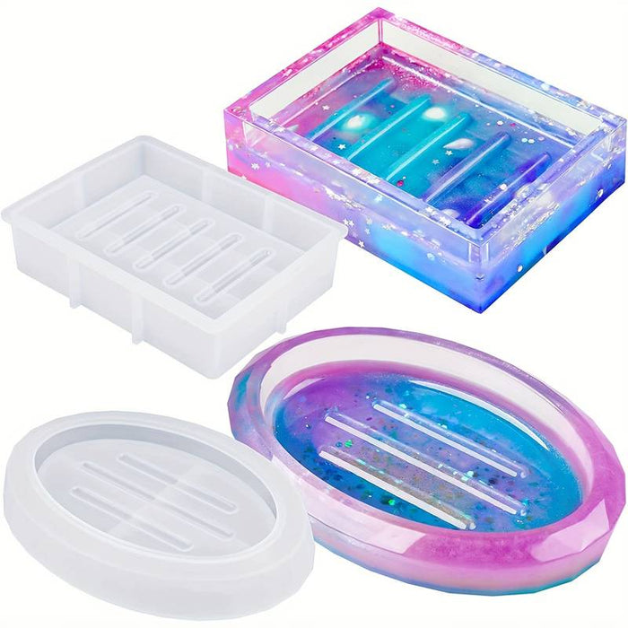 Craftylicious - Siliconen mal - Epoxy - Resin - Jesmonite - Gietbeton - Zeepbakje Rechthoek-Erotiekvoordeel.nl