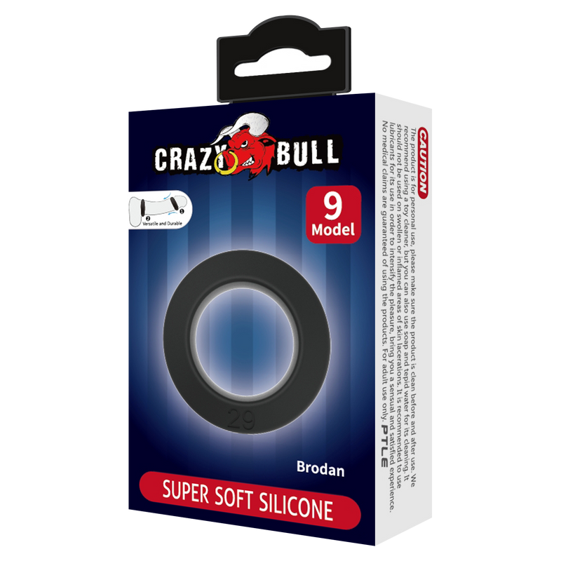 Crazy Bull - Brodan - Anneau pénien - Modèle 9 - Noir-Erotiekvoordeel.nl