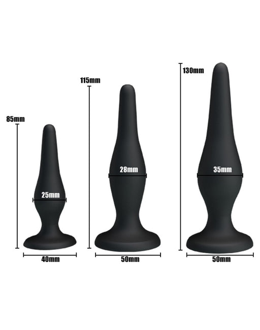 Crazy Bull - Butt Plug Anal Training Set - Star Brothers - Black-Erotiekvoordeel.nl