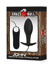 Crazy Bull - Vibrating Butt Plug with Remote Control John - Black-Erotiekvoordeel.nl