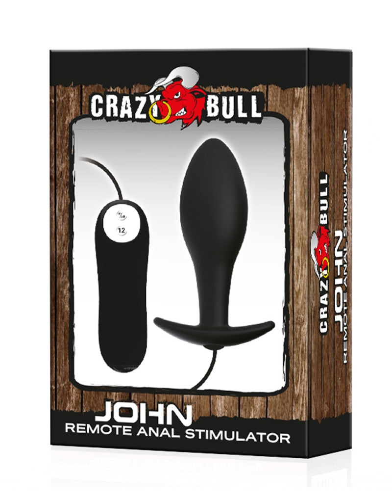 Crazy Bull - Vibrating Butt Plug with Remote Control John - Black-Erotiekvoordeel.nl