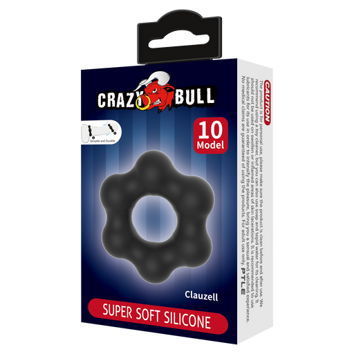 Crazy Bull - Clauzell - Anillo para el pene - Modelo 10 - Negro-Erotiekvoordeel.nl