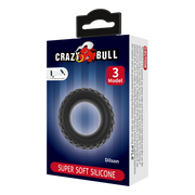 Crazy Bull - Dilson - Anillo de silicona super suave - Modelo 3 - Negro-Erotiekvoordeel.nl