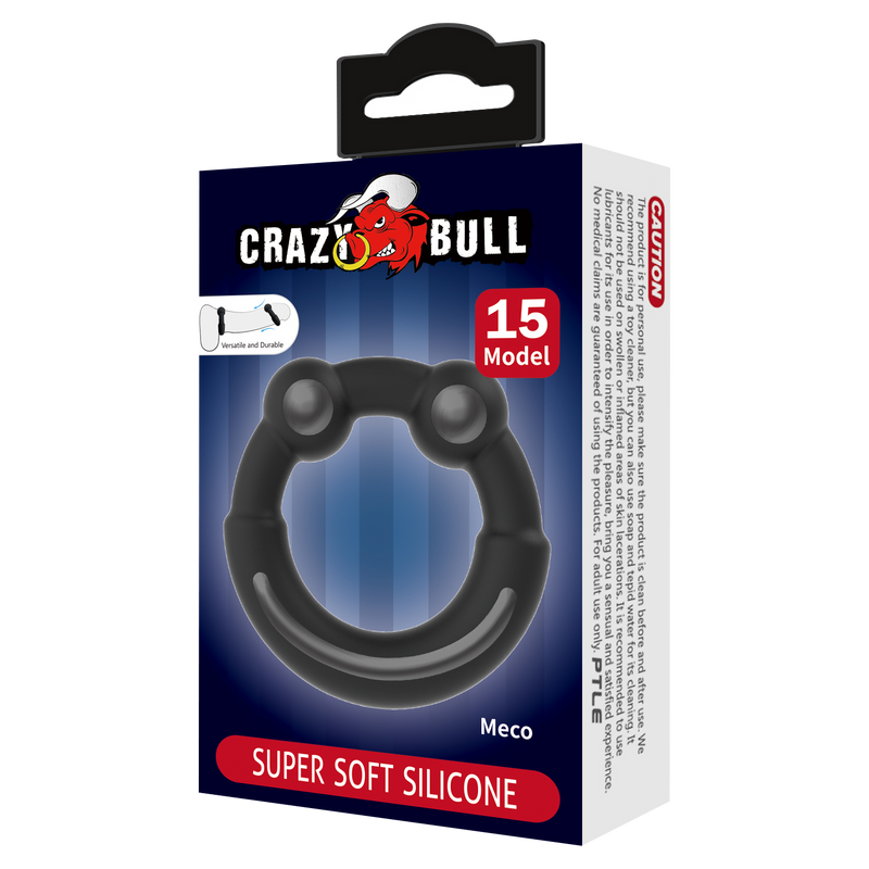 Crazy Bull - Meco - Pierścień Na Penisa - Model 15 - Czarny-Erotiekvoordeel.nl