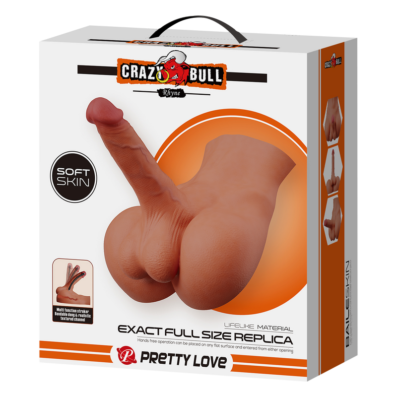 Crazy Bull - Rhyne - Masturbatore con dildo flessibile - Colore pelle chiaro - Erotiekvoordeel.nl