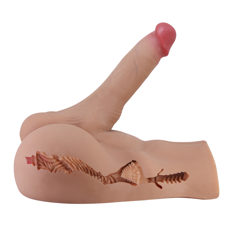 Crazy Bull - Rhyne - Masturbatore con dildo flessibile - Colore pelle chiaro - Erotiekvoordeel.nl
