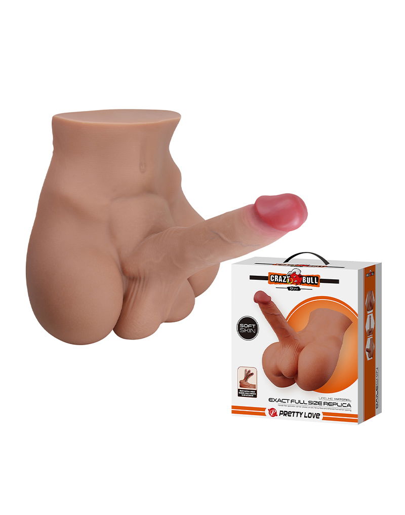 Crazy Bull - Rhyne - Masturbatore con dildo flessibile - Colore pelle chiaro - Erotiekvoordeel.nl