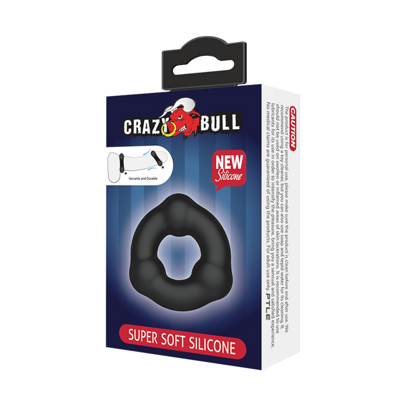 Crazy Bull - Anillo de silicona super suave - Modelo 7 - Negro-Erotiekvoordeel.nl