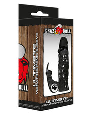 Crazy Bull - Ultimate Vibrating Penis Sleeve With Clitoral Stimulator - Black-Erotiekvoordeel.nl