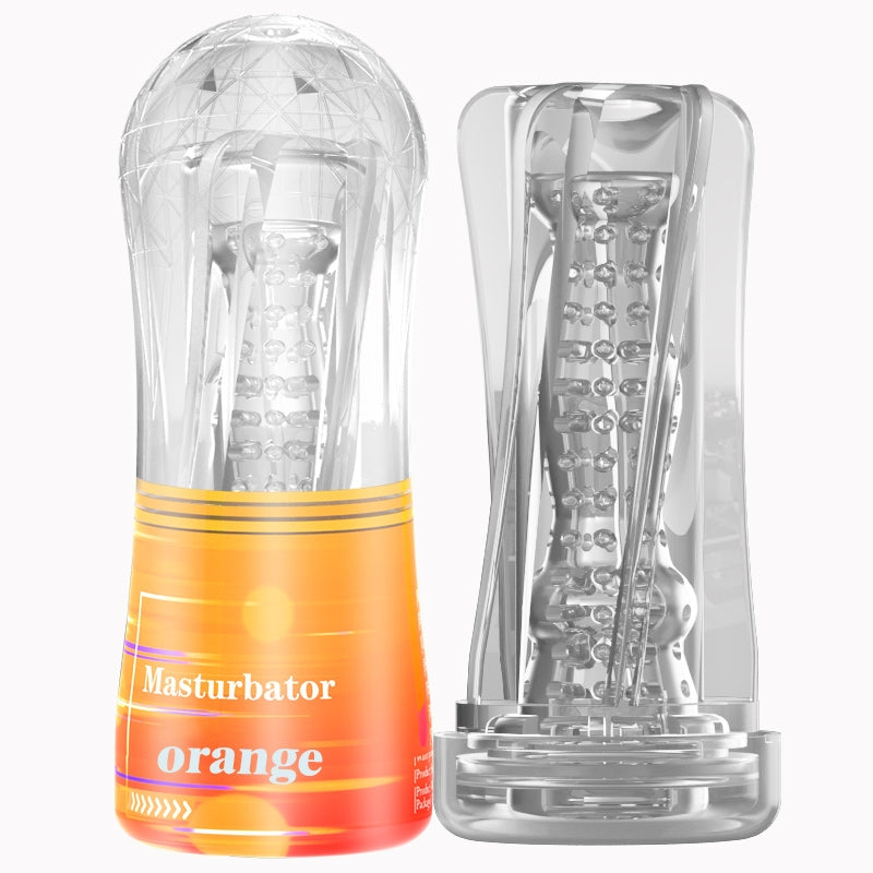 Masturbator Cup - Pomarańczowy/przezroczysty - Erotiekvoordeel.nl