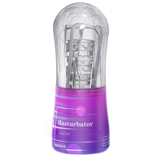 Masturbatore a coppa - Viola/Trasparente - Erotiekvoordeel.nl