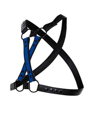 Cut4Men - Imbracatura pettorale - Imbracatura - 4WAY - Blu/Nero-Erotiekvoordeel.nl