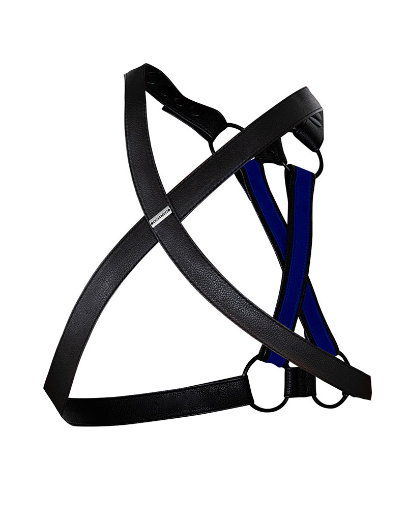 Cut4Men - Imbracatura pettorale - Imbracatura - 4WAY - Blu/Nero-Erotiekvoordeel.nl
