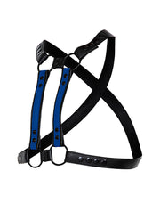 Cut4Men - Imbracatura pettorale - Imbracatura - 4WAY - Blu/Nero-Erotiekvoordeel.nl