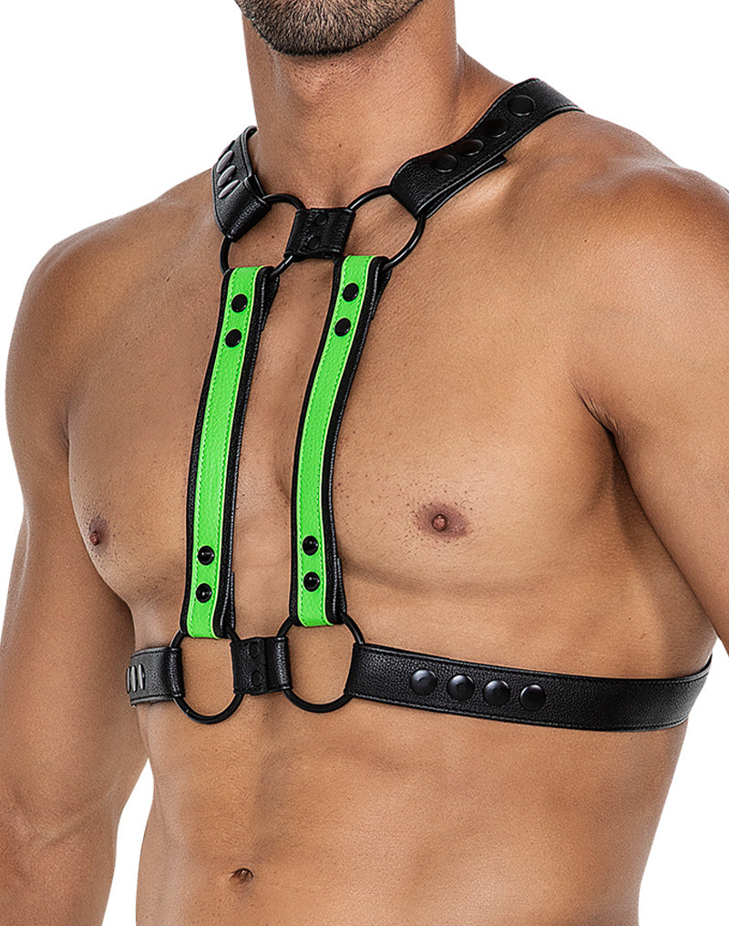 Cut4Men - Pettorale - Imbracatura - 4WAY - Neon/Nero-Erotiekvoordeel.nl