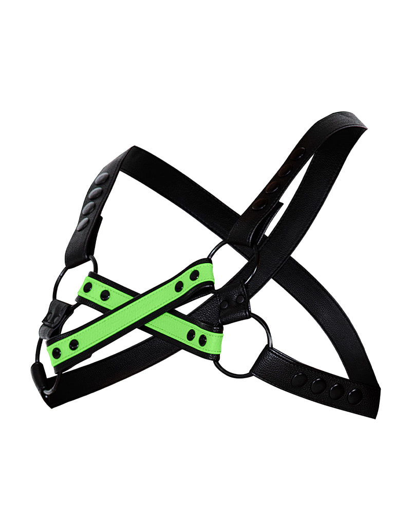 Cut4Men - Imbracatura pettorale - Imbracatura - 4WAY - Neon/Nero-Erotiekvoordeel.nl