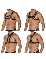 Cut4Men - Imbracatura pettorale - Imbracatura - 4WAY - Nero-Erotiekvoordeel.nl