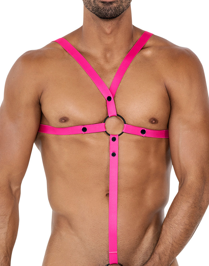 Cut4Men - Imbracatura incrociata con anello a C - Imbracatura - Rosa-Erotiekvoordeel.nl