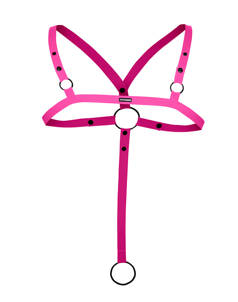 Cut4Men - Imbracatura incrociata con anello a C - Imbracatura - Rosa-Erotiekvoordeel.nl