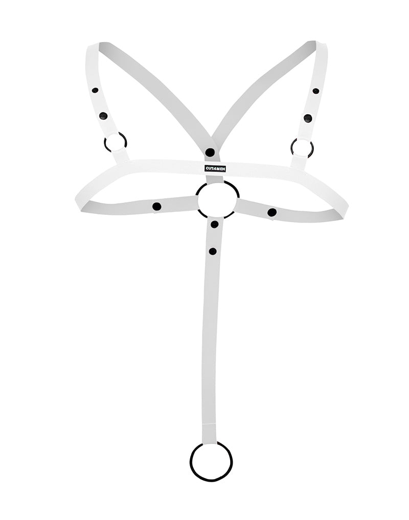 Cut4Men - Imbracatura incrociata con anello a C - Imbracatura - Wit-Erotiekvoordeel.nl